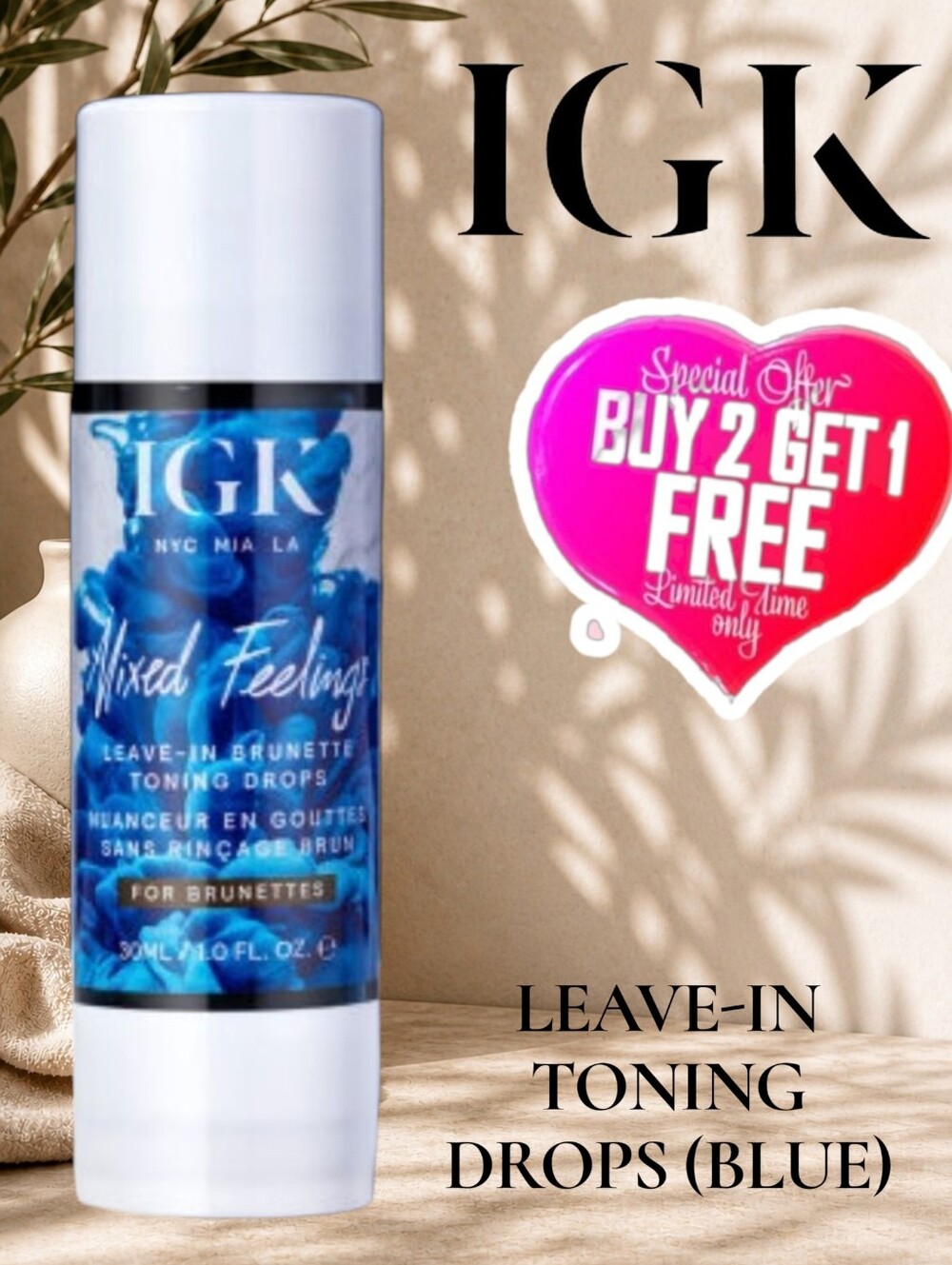 Mixed Feelings Leave-in Hair Toning Drops - BLUE